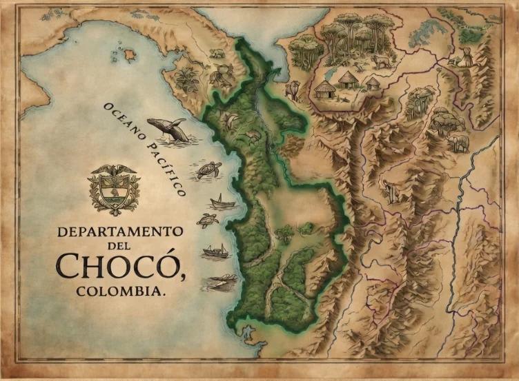 Mapa del departamento del CHOCÓ