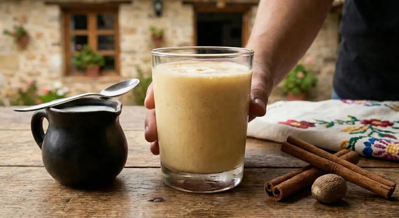 Trabuco, mezcla cremosa de leche, yema de huevo, especias